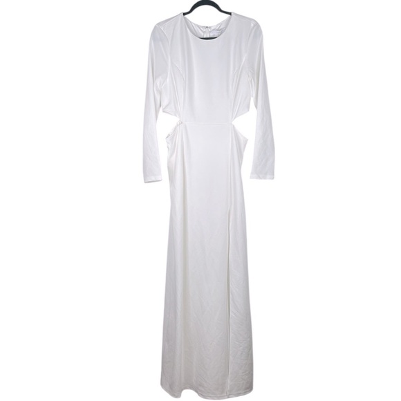 Lulus Going for the Wow White Long Sleeve Cutout Maxi Dress Size XL New with tag - Picture 6 of 12